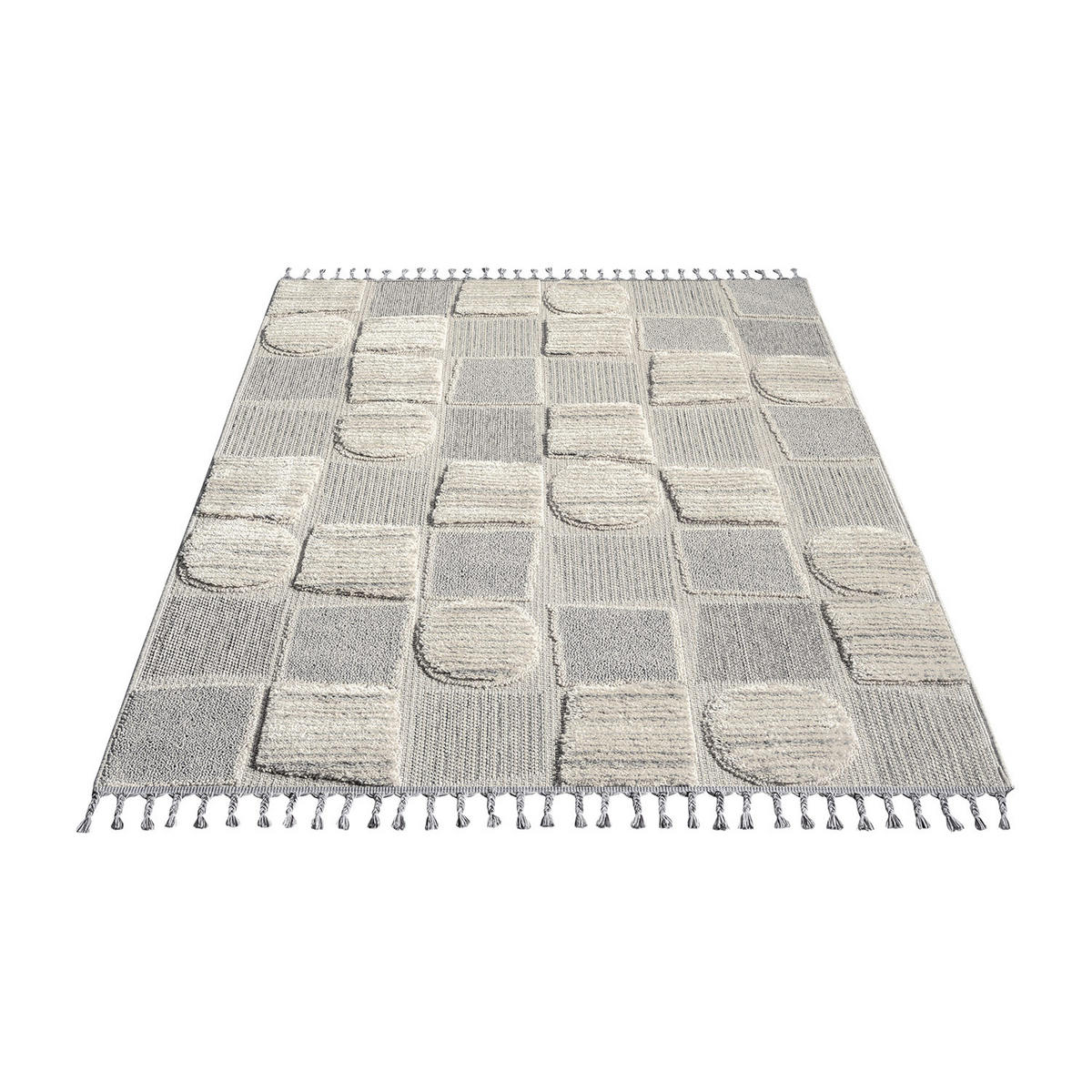 KURZFLOR-TEPPICH Valencia 950 Creme 200x290 cm - Blau/Creme, Textil (200/290cm) - carpet city