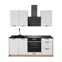 ENKELKÖK Fame-Line, Vitt hus på landet/Goldkraft ek, 190 cm, AP Antracit - Vit/Honungsek, Träbaserade material (190/206.8/60cm) - Vicco