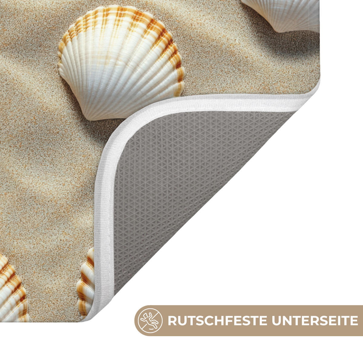 WC PŘEDLOŽKA Mušle - Písek - Námořní 55x60 cm - písková barva, textil/plast (55/1cm) - OnlyWow