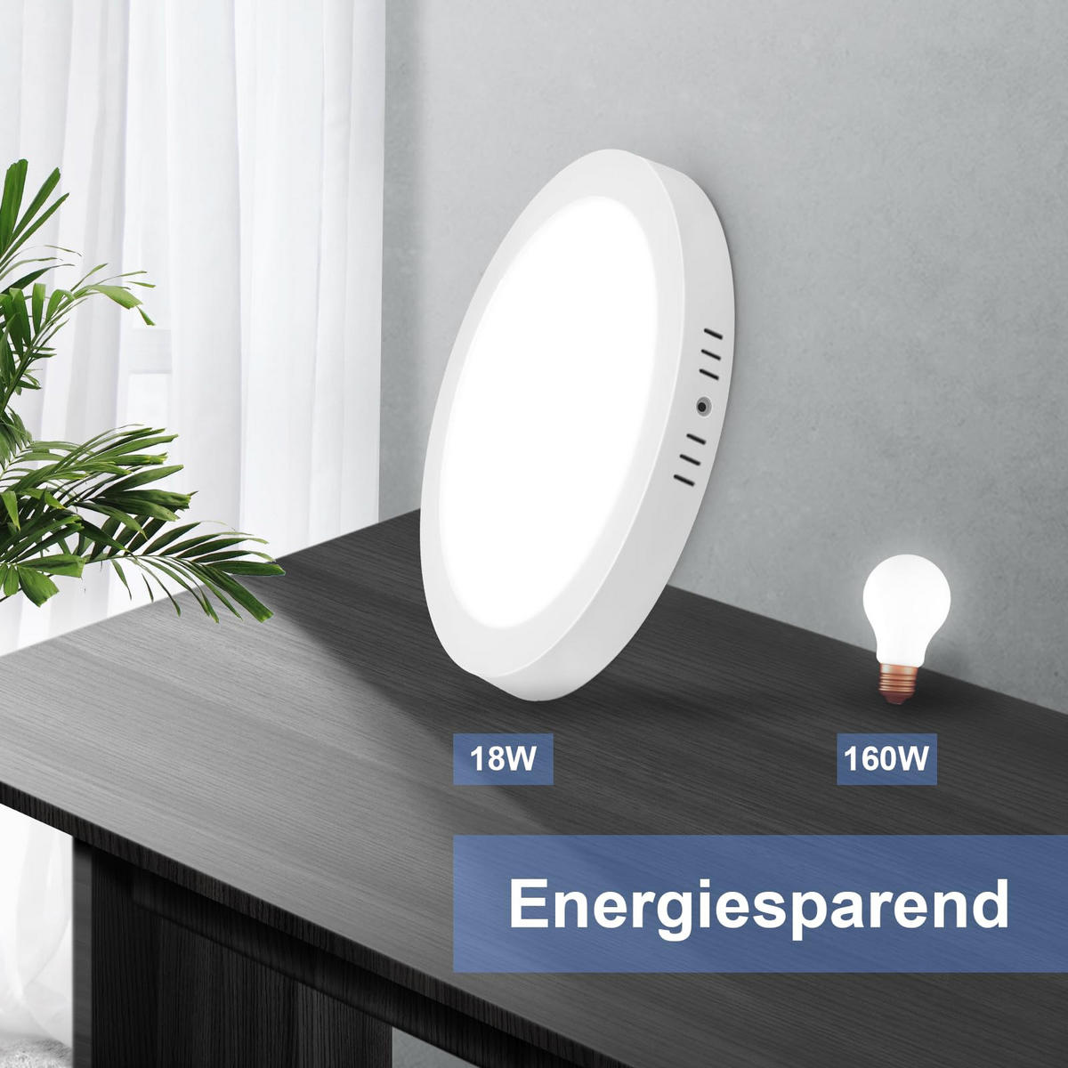 LED-DECKENLEUCHTE Miraj 23/3/23 cm （2er-set） - Weiß, Kunststoff (23/23/3cm) - ZMH
