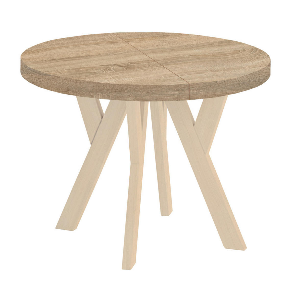 ESSTISCH Runder Ausziehbarer PERO 90/190, Eiche Sonoma - Sonoma Eiche, Holz (190/90/77cm) - Dekori_Interiors