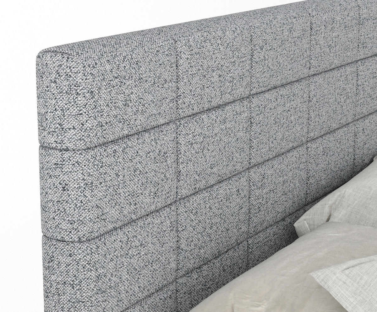 BOXSPRINGBETT Ava Grau 160/200 cm - Schwarz/Grau, Holz/Holzwerkstoff (160/200cm) - Maison de Reve