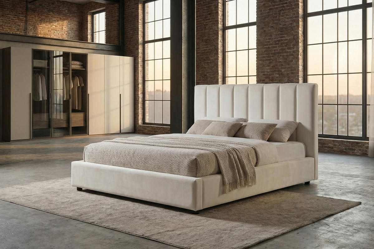 POLSTERBETT CATTURA Cremeweiß Velvet - Creme/Weiß, Textil (140/200cm) - KAWOLA