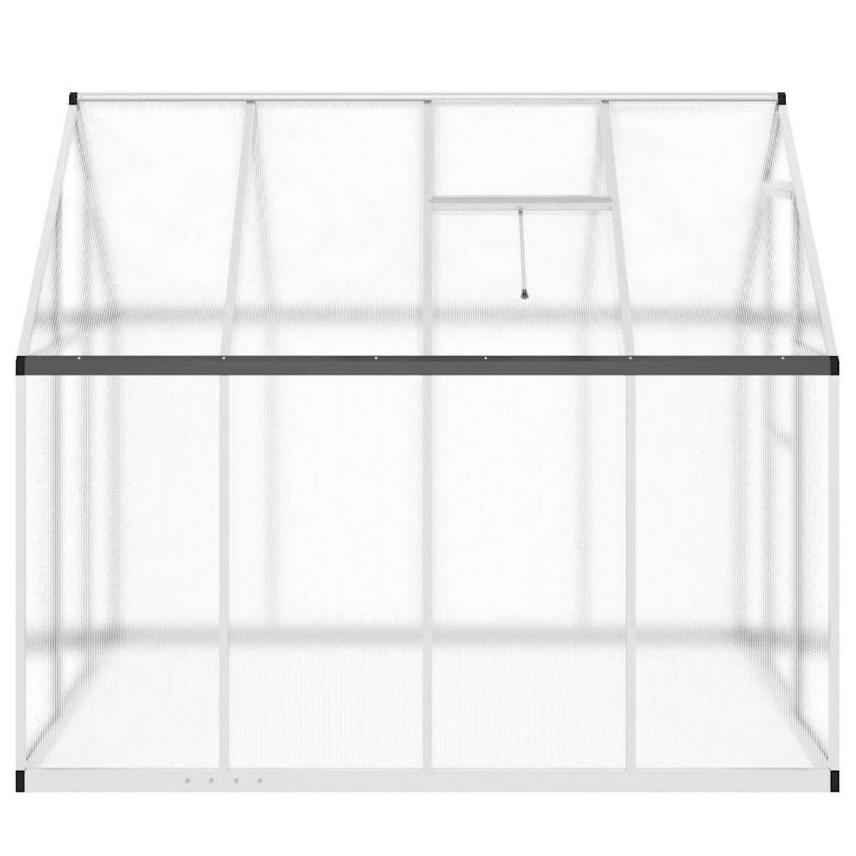 GEWÄCHSHAUS mit Fundamentrahmen Silber 224x169x195cm Aluminimum - Silberfarben, Metall (169/195/224cm)