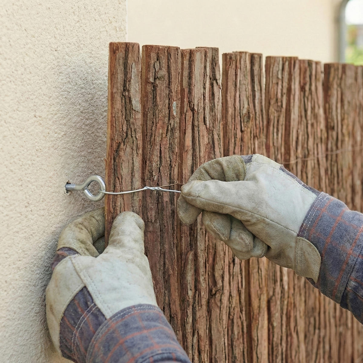 RINDENZAUN Zamora - Dunkelbraun, Naturmaterialien (500/150cm) - casa.pro