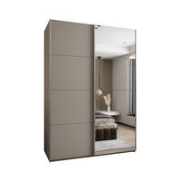 SCHWEBETÜRENSCHRANK 245,5/180/64 2-türig - Kaschmir/Silberfarben, Holz/Metall (180/245/64cm) - Abiks Möbel