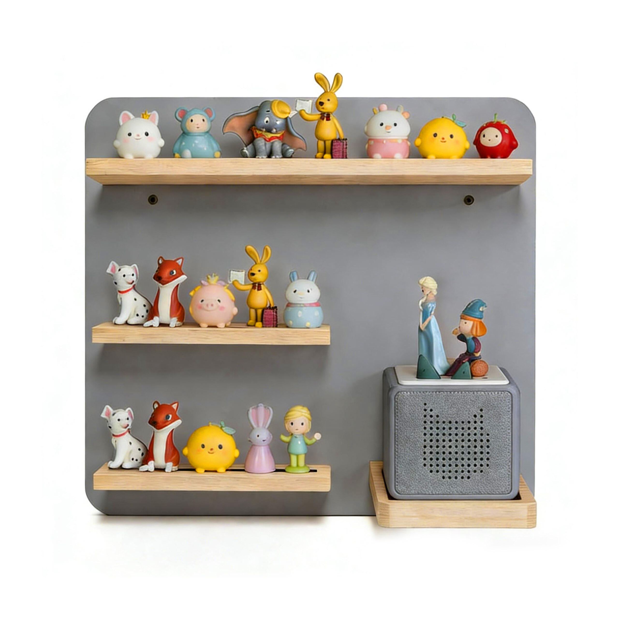 WANDBOARD Grau für 27 Figuren Toniebox Magnetstreifen - Grau, Holz/Holzwerkstoff (39/29/15cm) - Relaxdays