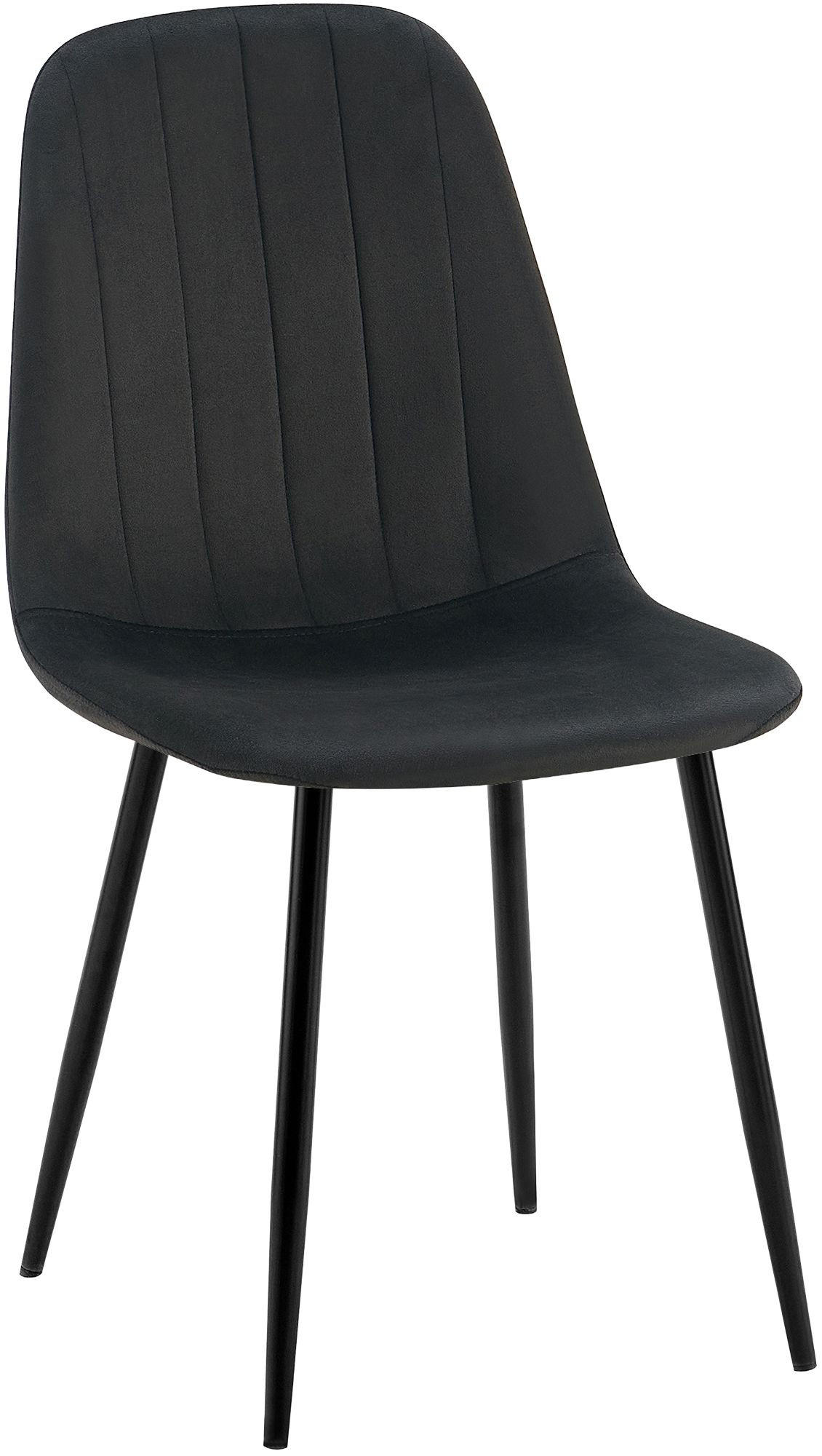 STUHL Metall Schwarz - Schwarz, Textil/Metall (45/88/54cm) - CLP