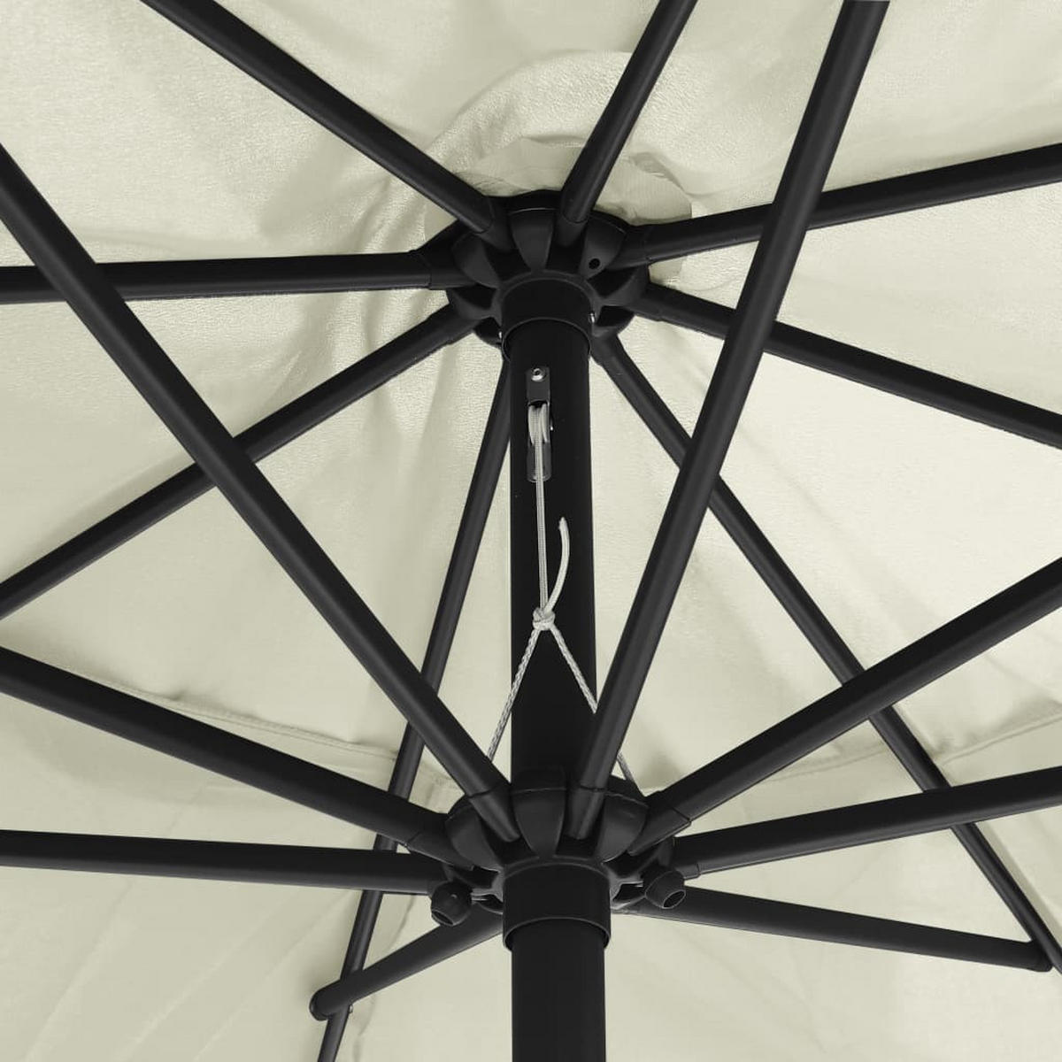 SONNENSCHIRM Mit Metall-Mast 390 Cm Sandweiss - Weiß, Textil (390/390cm) - vidaXL