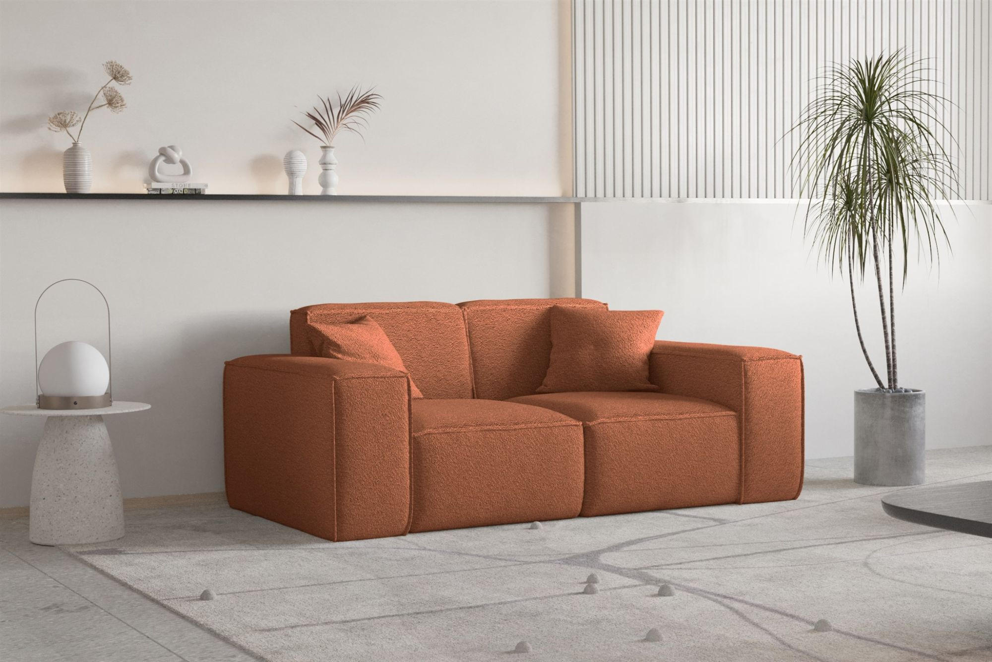 Thumbnail - Fun Möbel Sofa, Kupfer, Textil, 110x95x194 cm, Wohnzimmer, Sofas & Couches, Sofas, 3-Sitzer Sofas