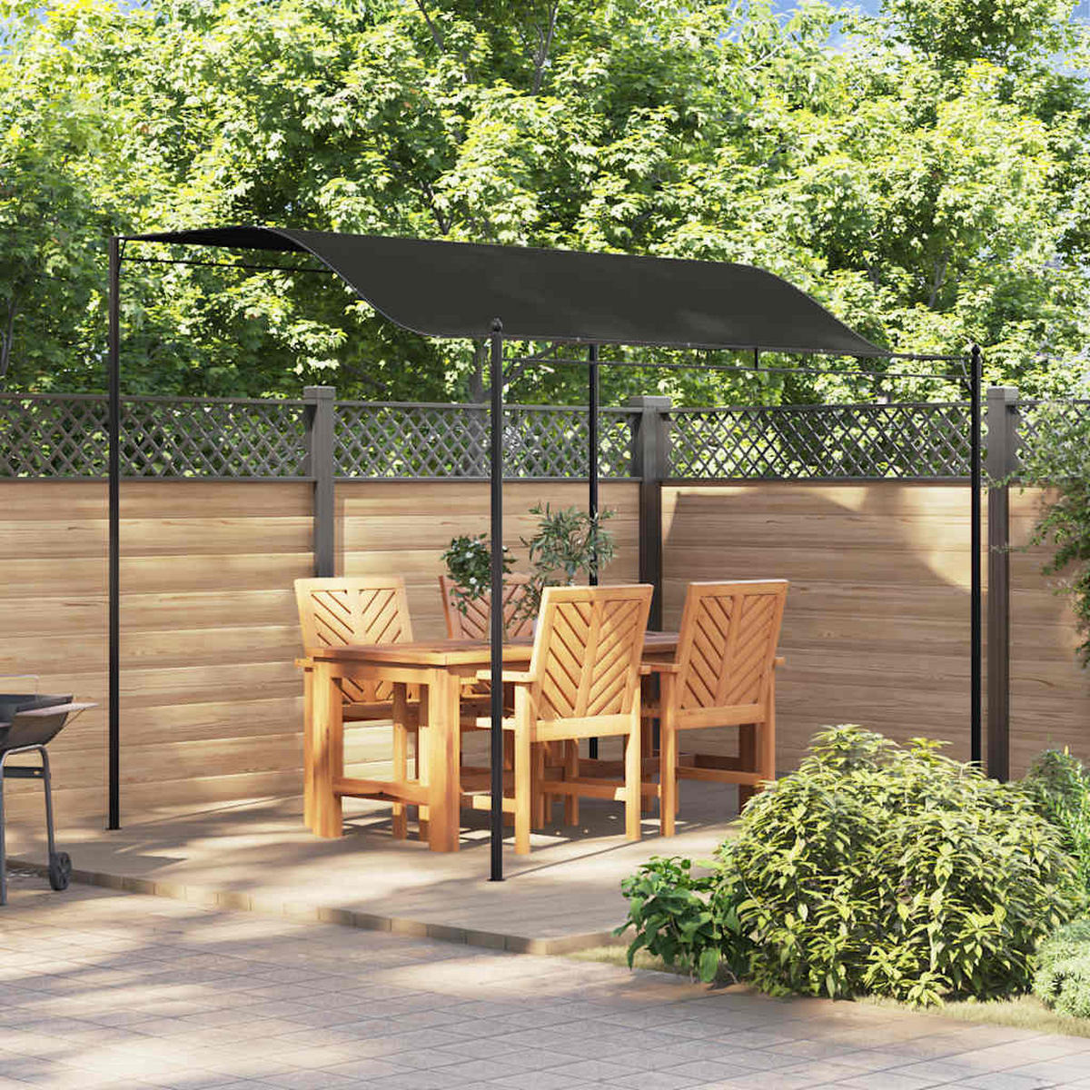 PAVILLON 3/2,4 M Anthrazit - Anthrazit, Metall (240/255/300cm) - vidaXL