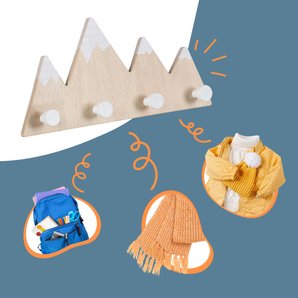 KINDERGARDEROBE - Hellbraun, Holz/Holzwerkstoff (34.5/17/5cm) - Relaxdays