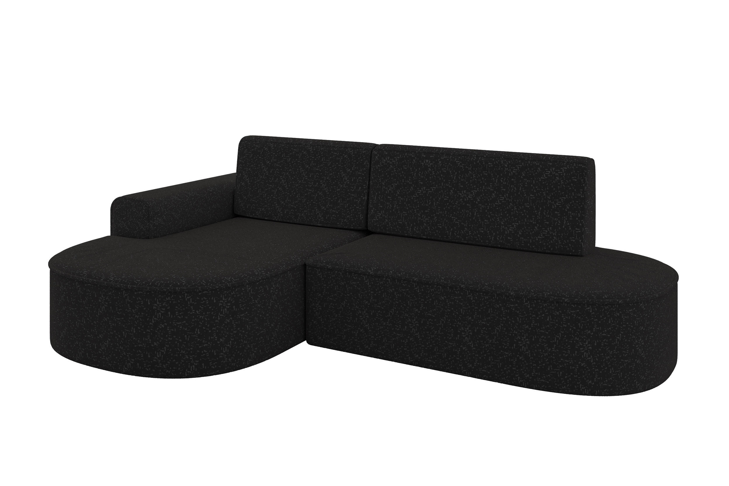 ECKSOFA mit Schlaffunktion und Bettkasten Ottomane Links MARI-L1-S - 283x167x85 cm Schwarz Tissu - Schwarz, Holzwerkstoff/Kunststoff (283/167cm) - ALTDECOR