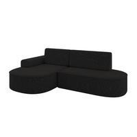 ECKSOFA mit Schlaffunktion und Bettkasten Ottomane Links MARI-L1-S - 283x167x85 cm Schwarz Tissu - Schwarz, Holzwerkstoff/Kunststoff (283/167cm) - ALTDECOR