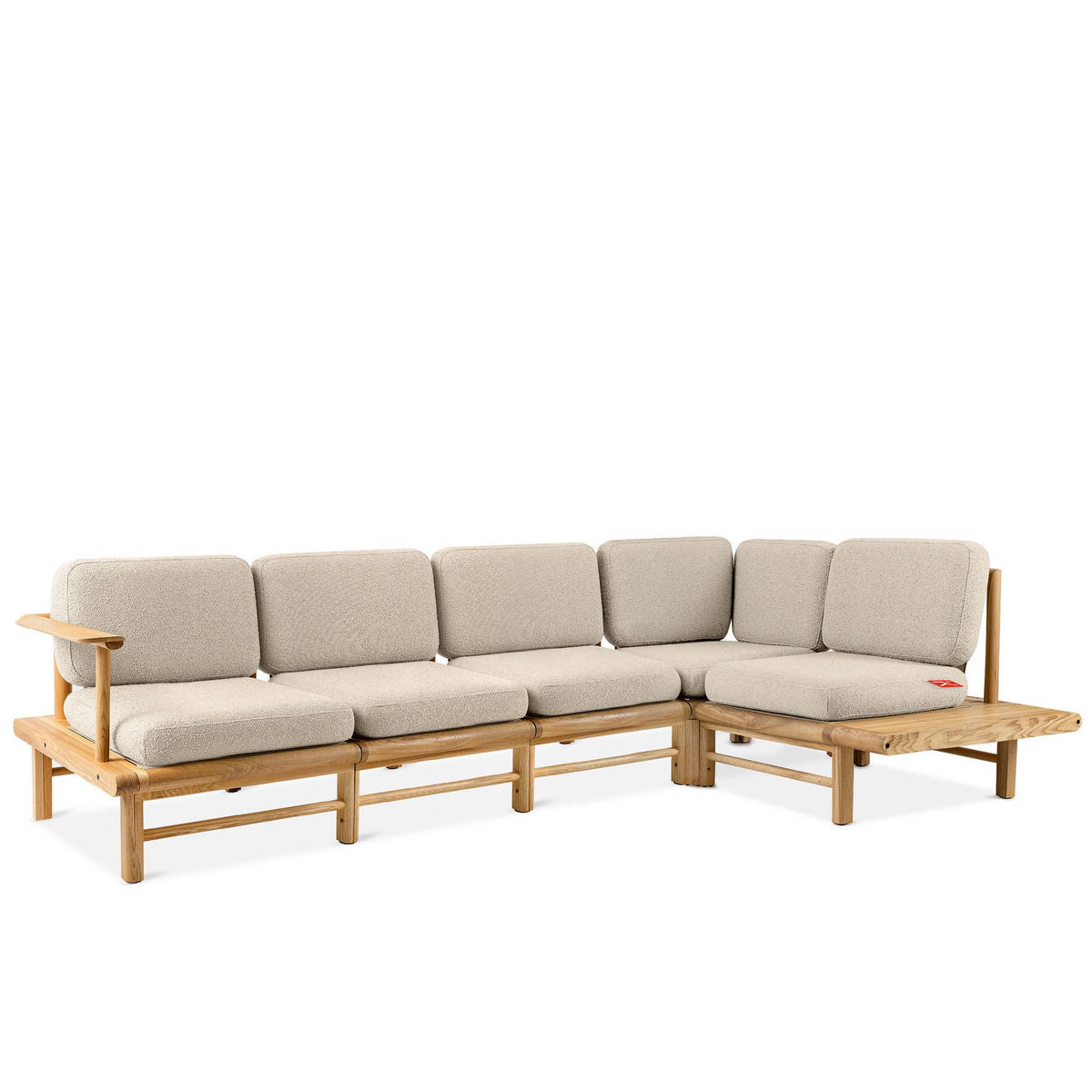 LOUNGESOFA ATREDA rechts - Creme, Holz/Textil (300/80/175cm) - KONSIMO®