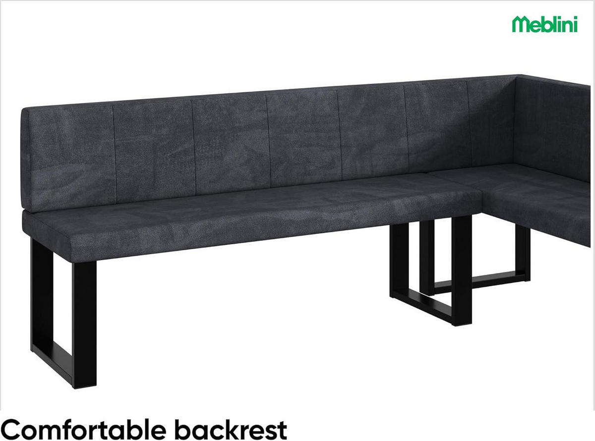 ECKBANK PETER_U - Dunkelgrau, Textil (142/196cm) - Meblini