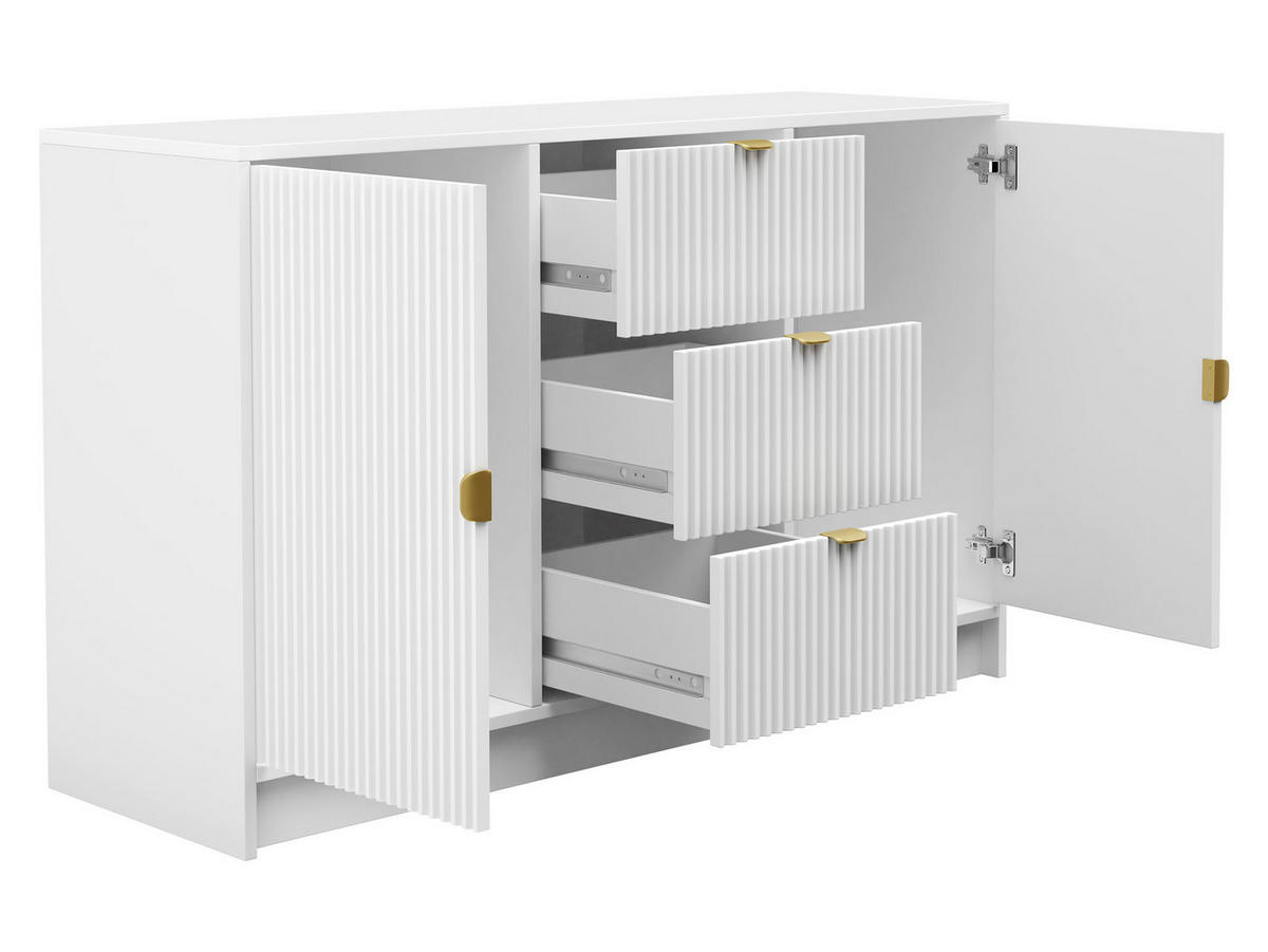 SIDEBOARD Tireno - Sandfarben/Goldfarben, Holzwerkstoff/Metall (118/75/40cm) - MIRJAN24