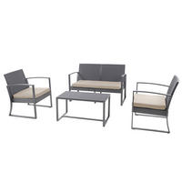 GARTENSET Lois XL Grau/Beige - Beige/Grau, Kunststoff - SVITA