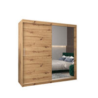 SCHWEBETÜRENSCHRANK 200/200/62 2-türig - Silberfarben/Eiche Artisan, Holz/Kunststoff (200/200/62cm) - Abiks Möbel