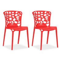 GARTENSTUHL 2er-Set Kunststoff Rot - Rot, Kunststoff (47/83/47cm) - Homestyle4u