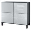 KOMMODE Rova Weiß Hochglanz - Weiß Hochglanz, Holzwerkstoff (92.5/84.5/35cm) - Vladon
