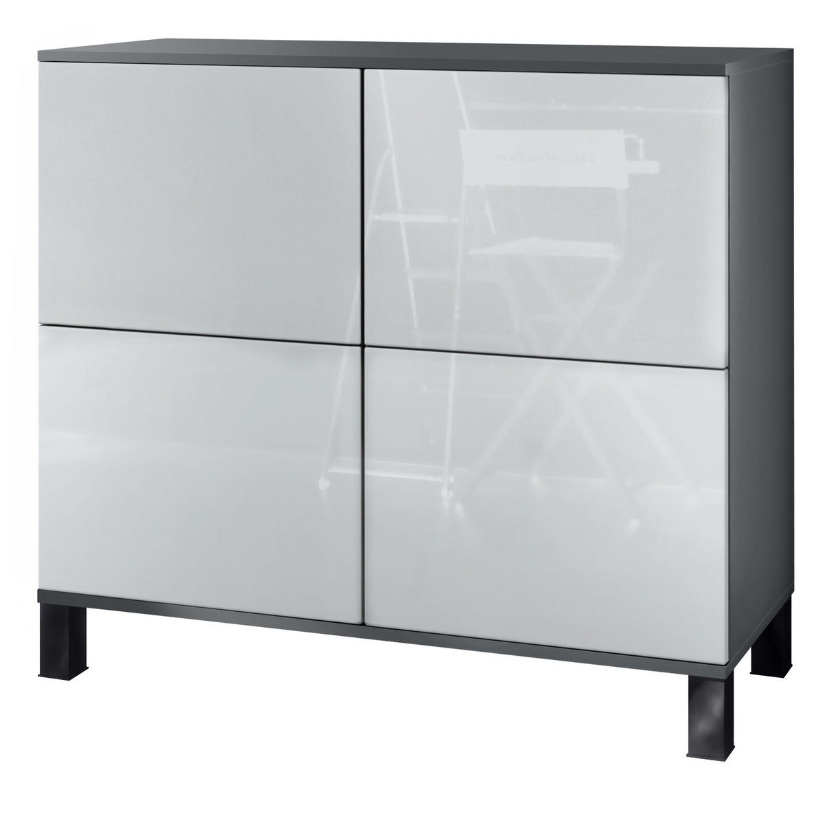 KOMMODE Rova Weiß Hochglanz - Weiß Hochglanz, Holzwerkstoff (92.5/84.5/35cm) - Vladon