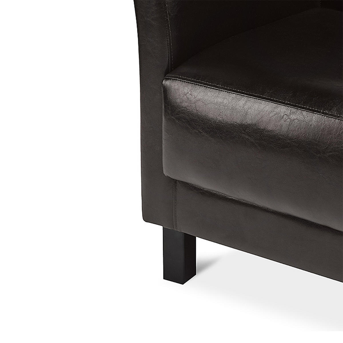 SESSEL ESPECTO Lederoptik, ein dunkles Braun - Schwarz/Braun, Textil (67/71cm) - KONSIMO®