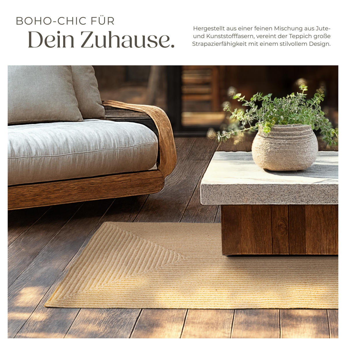 GEFLOCHTENER-TEPPICH Vibe,strapazierfähig und pflegeleicht,braun - Braun, Textil (80/150cm) - tectake