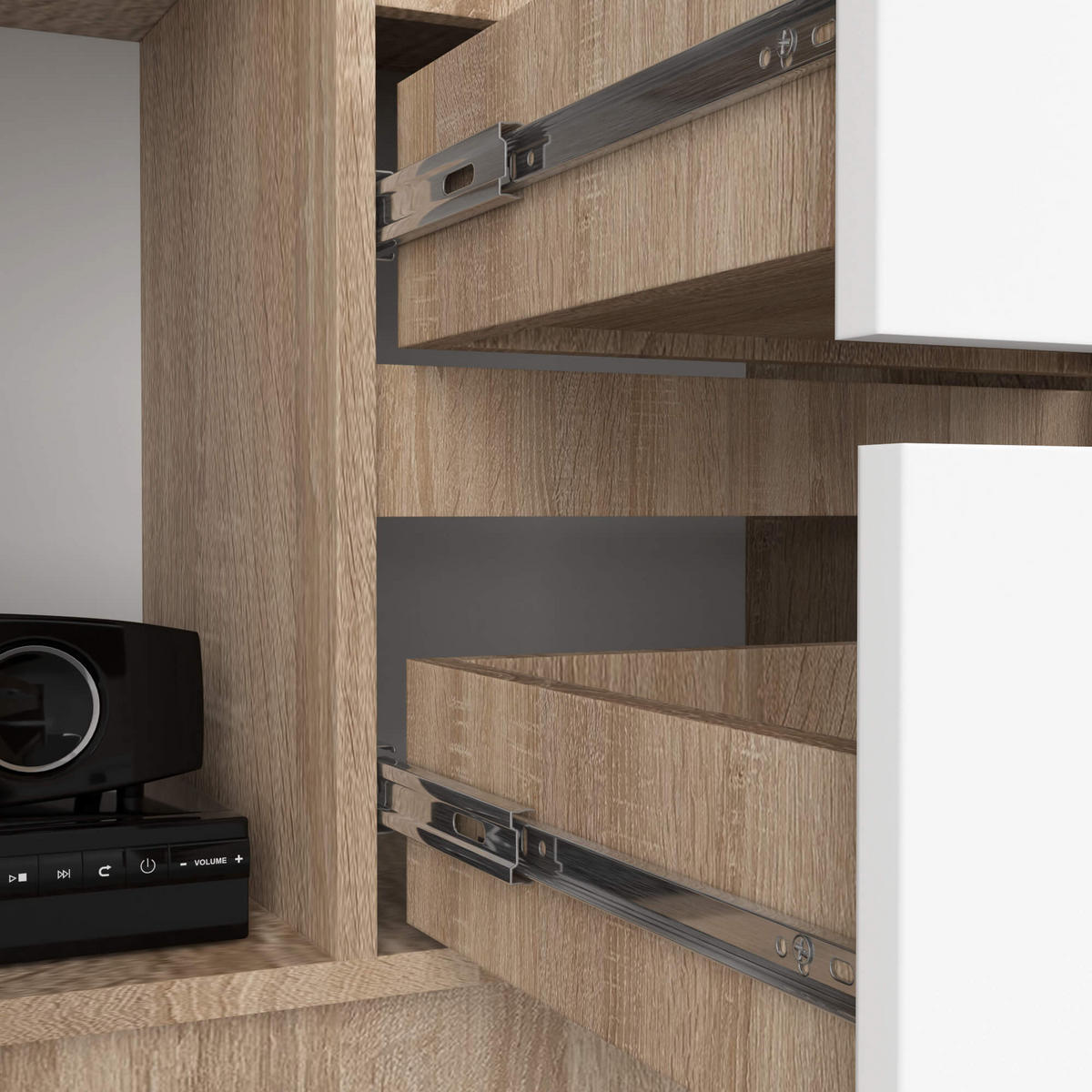 MEHRZWECKSCHRANK Sonoma Eiche, Weiß 80x180x35 cm - Weiß/Sonoma Eiche, Holzwerkstoff (80/180/35cm) - Akord