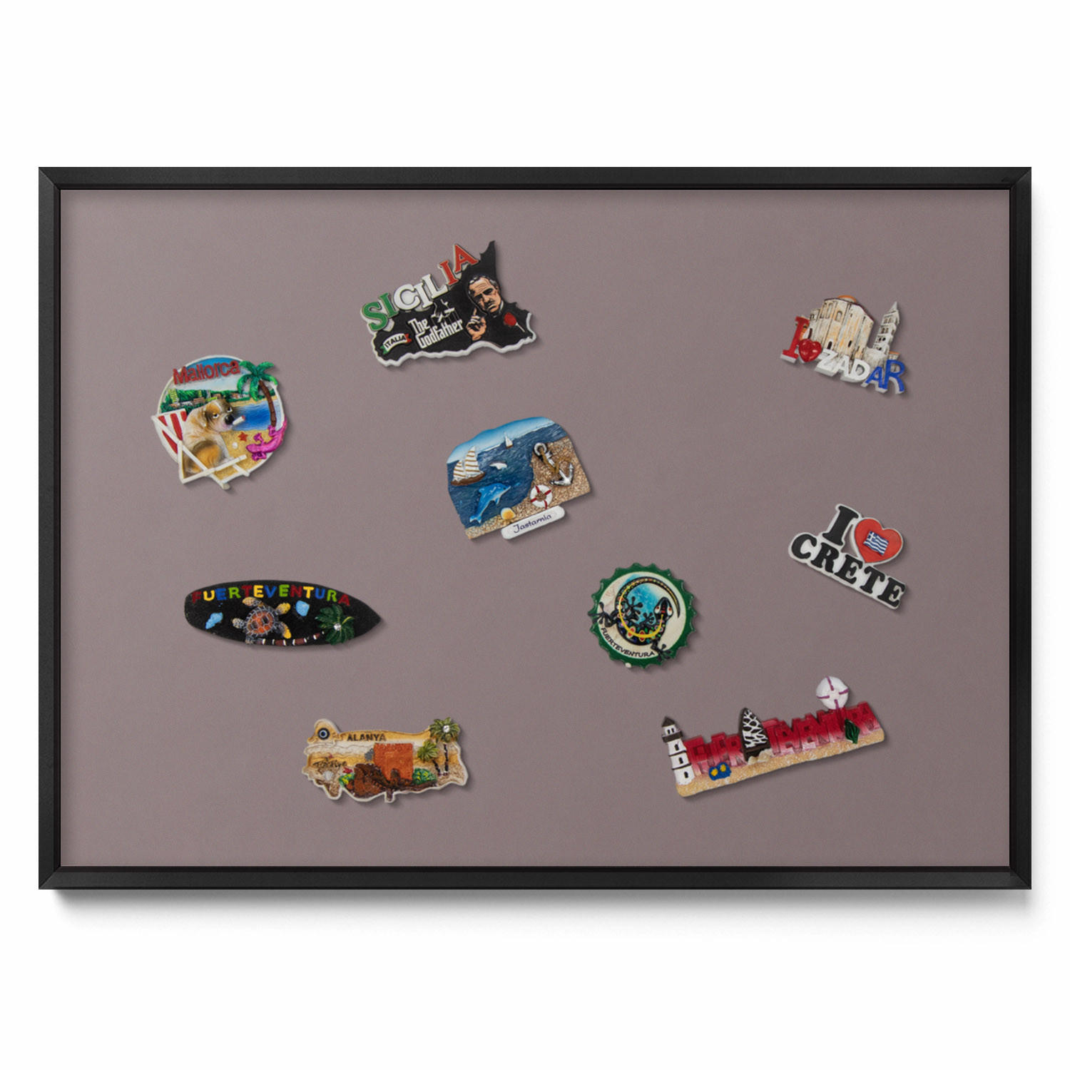 TULUP MAGNETICKÁ TABULE 70x50 cm černý rám – Světle hnědá barva