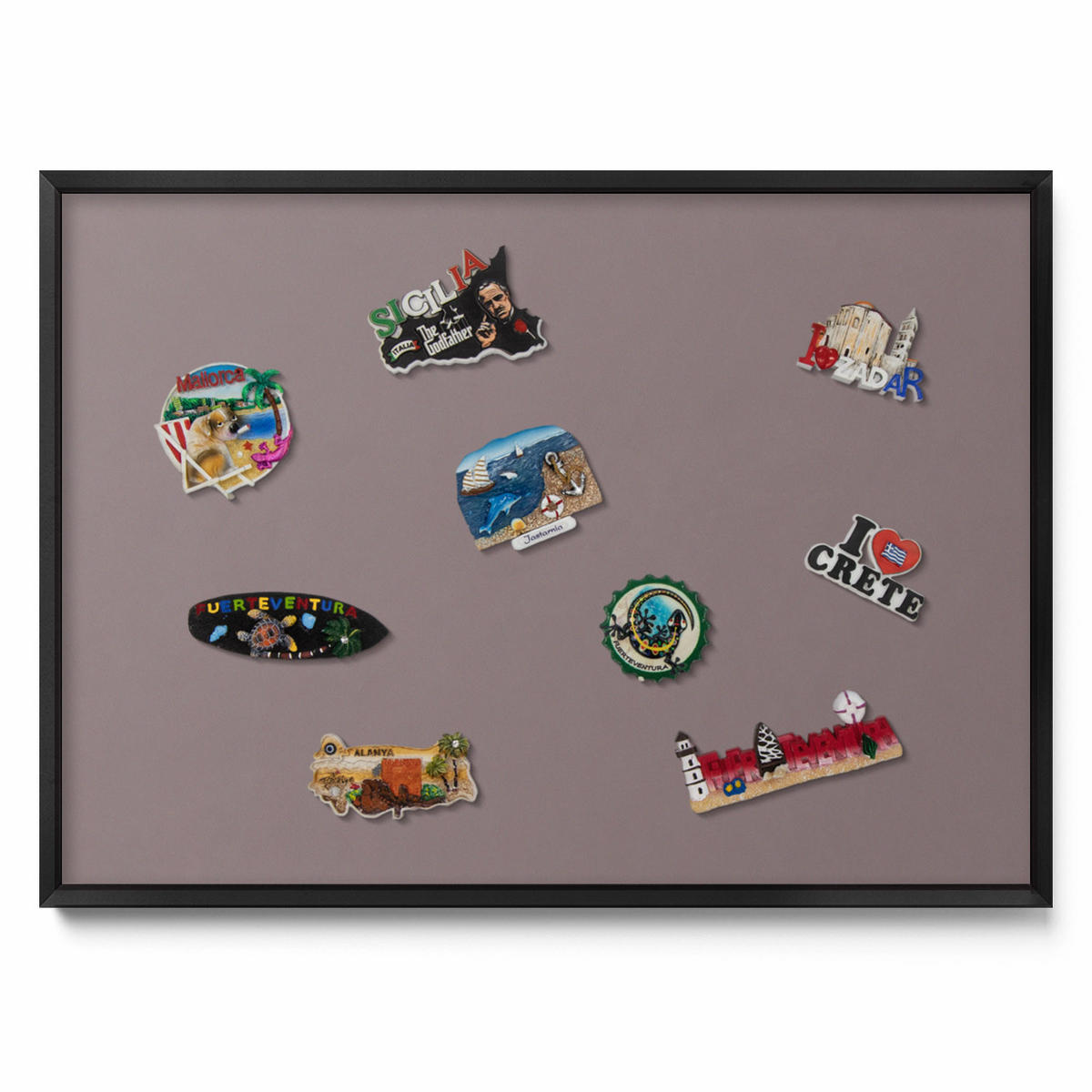 MAGNETTAFEL 70x50 cm Schwarzer Rahmen Hellbraun - Teakfarben, Metall (70/50/0.4cm) - TULUP
