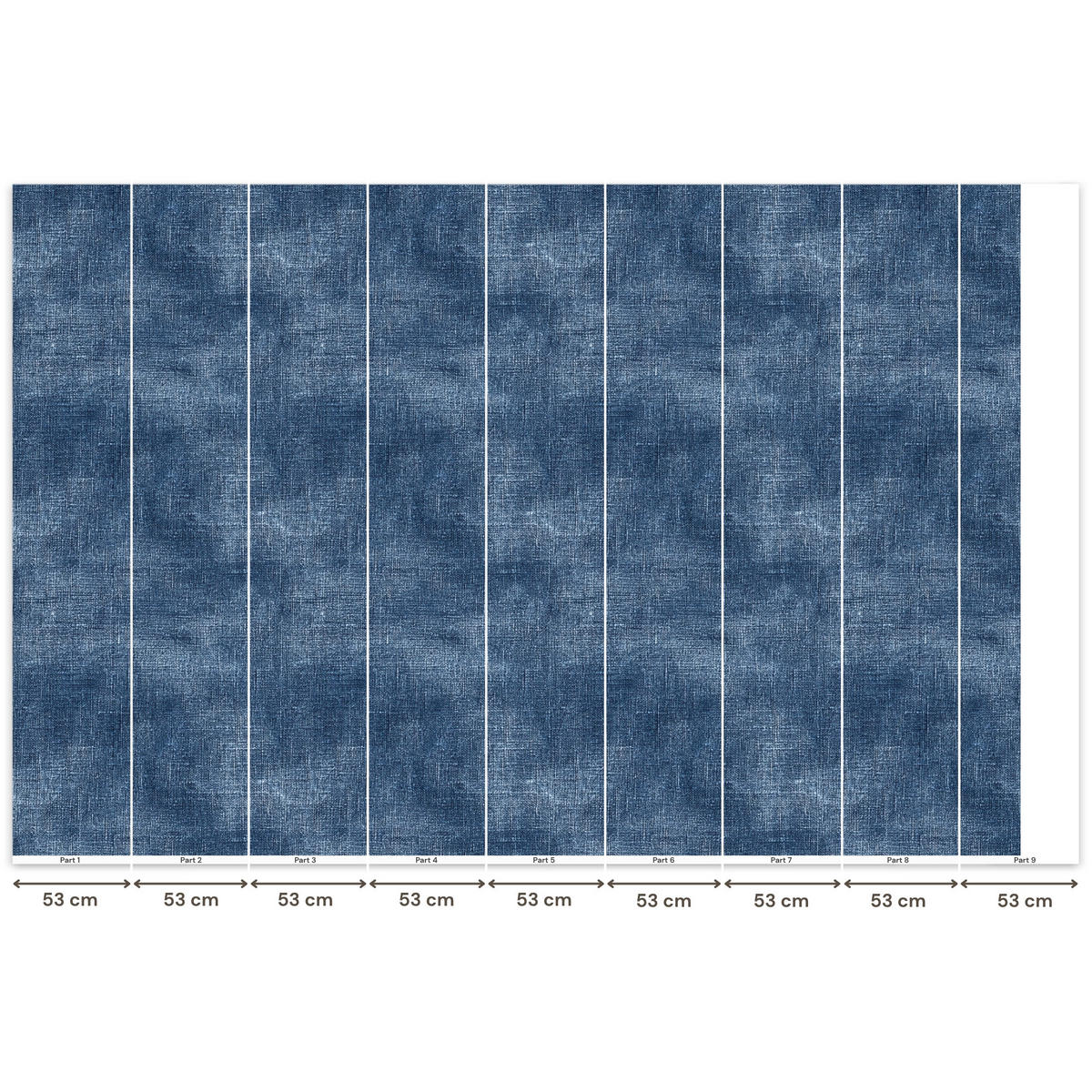 TAPETE - Leinen - Textur - Muster - Denim - Rustikal - 450x300 cm - Blau, Papier (450/300cm) - OnlyWow