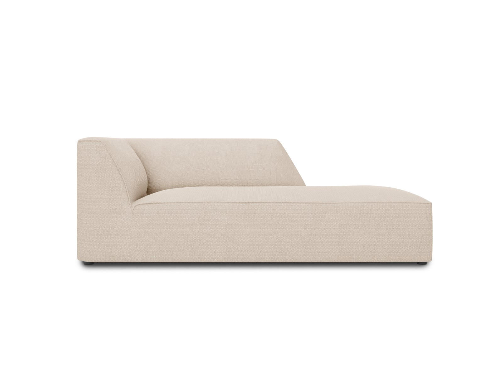 CHAISELONGUE rechts Ruby aus strukturiertem Stoff beige - Creme, Textil (93/69/180cm) - Micadoni