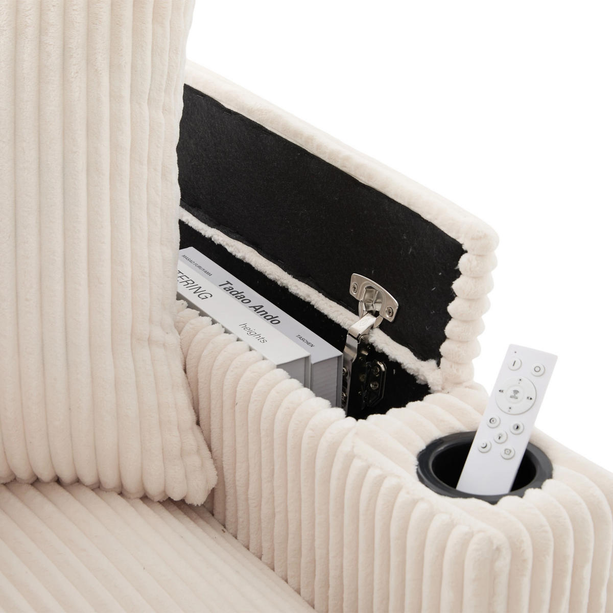 RELAXLIEGE XXL Polsterliege,Relaxsessel,Cord,Beige - Beige, Textil (129/70/170cm) - LVHOM