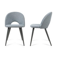 SADA JÍDELNÍCH ŽIDLÍ, 2 KS. Karijoki - šedá/tmavě šedá, kov/textil (50/77/55cm) - [en.casa]