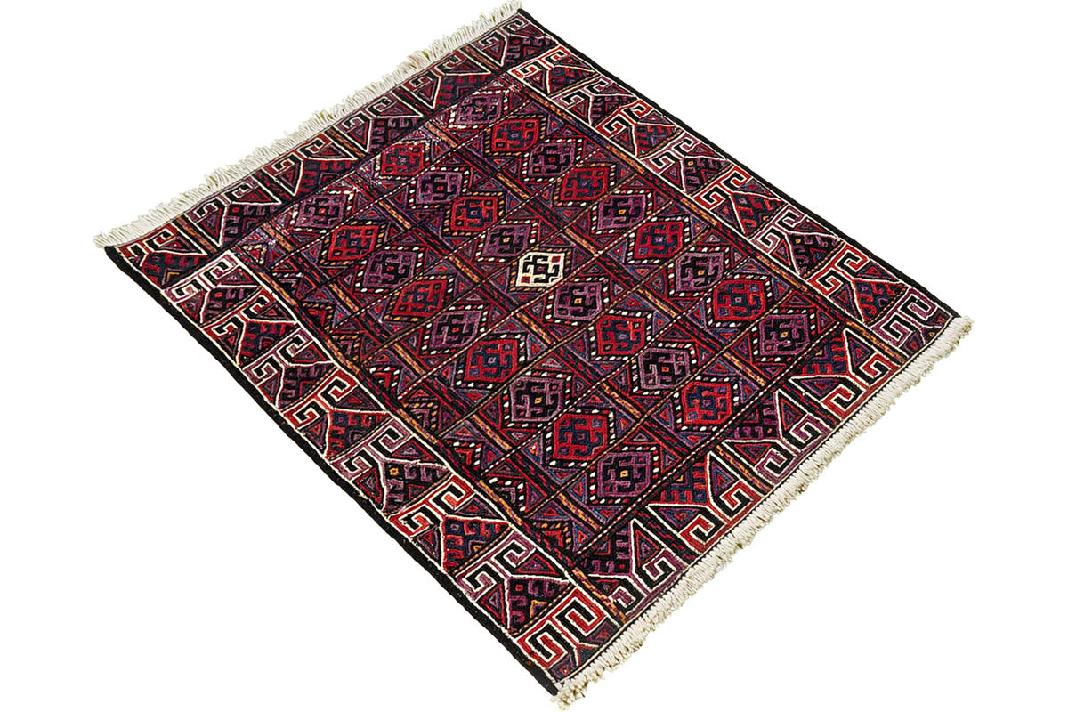 HANDWEBTEPPICH Sumak Shahsavan Mehrfarbig 93/75 cm Schurwolle - Multicolor, Textil (75/93cm) - Looma