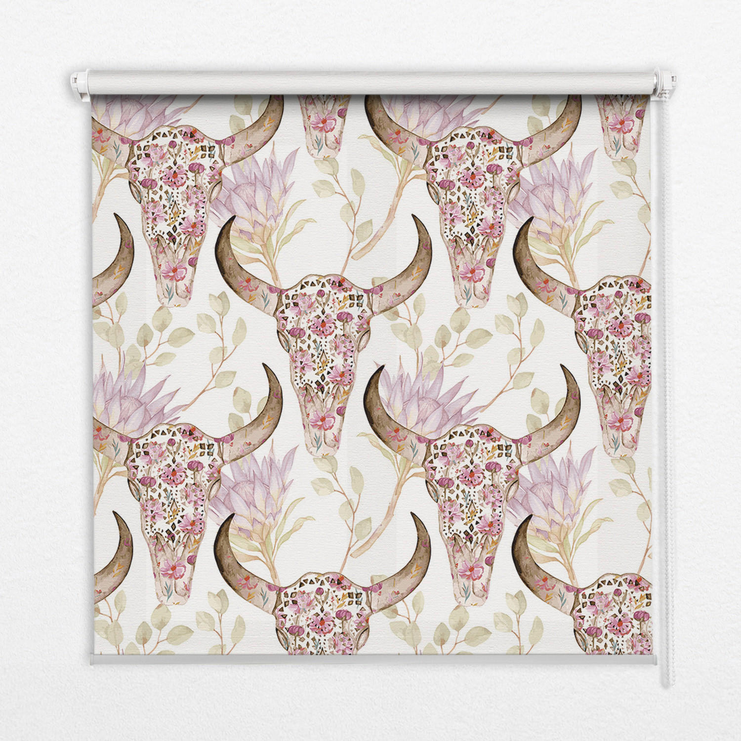 TULUP VNITŘNÍ roleta - okenní roleta - roleta - 120x140 cm - Barevné buvolí hlavy