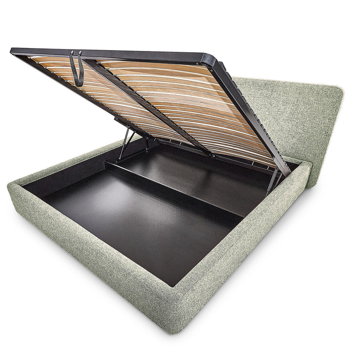 POLSTERBETT - Hellgrau, Holz/Textil (180/200cm) - home24