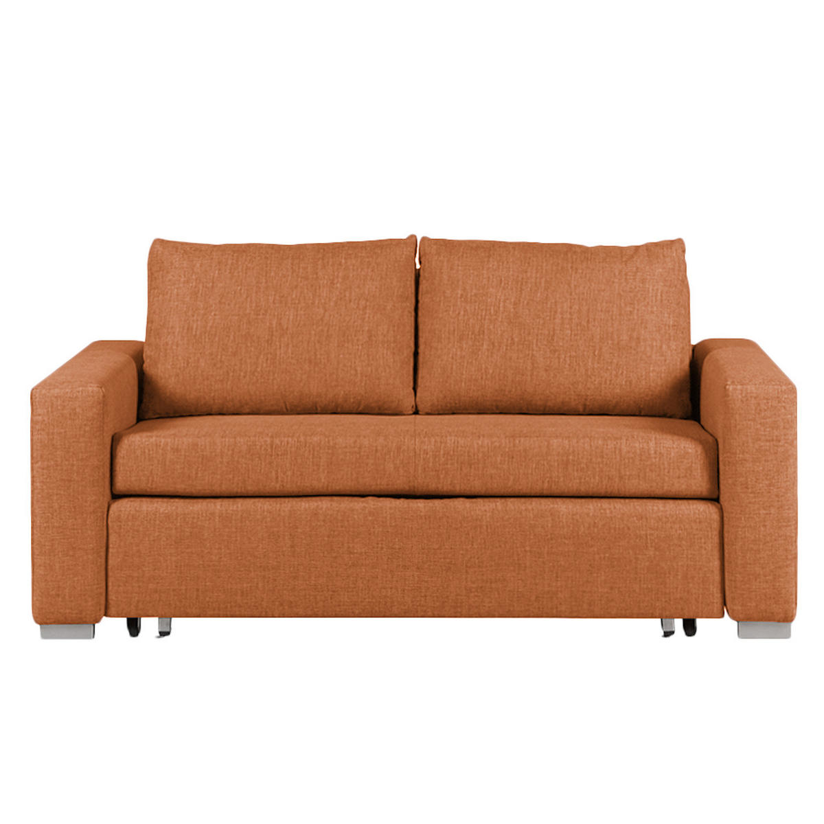 SCHLAFSOFA - Silberfarben/Orange, Textil (173/90/90cm) - home24