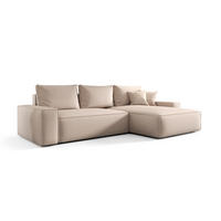 ECKSOFA Walken Mit Schlaffunktion - Creme, Holzwerkstoff/Textil (280/185cm) - Fun Möbel