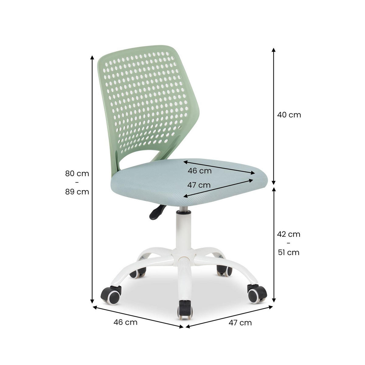 KINDERDREHSTUHL JADE - Grün, Textil (47/89/46cm) - IDIMEX