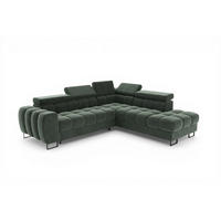 ECKSOFA Bastien Max Mit Schlaffunktion - Grün, Holzwerkstoff/Textil (260/225cm) - Fun Möbel