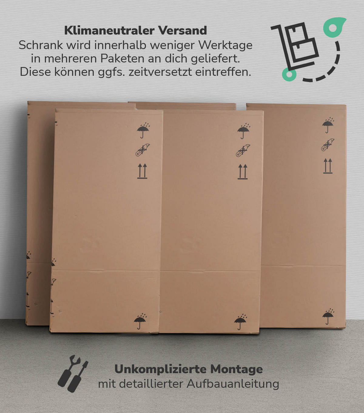 KLEIDERSCHRANK Der Grenzenlose - Weiß, Holzwerkstoff (210/187/58cm) - Mokebo