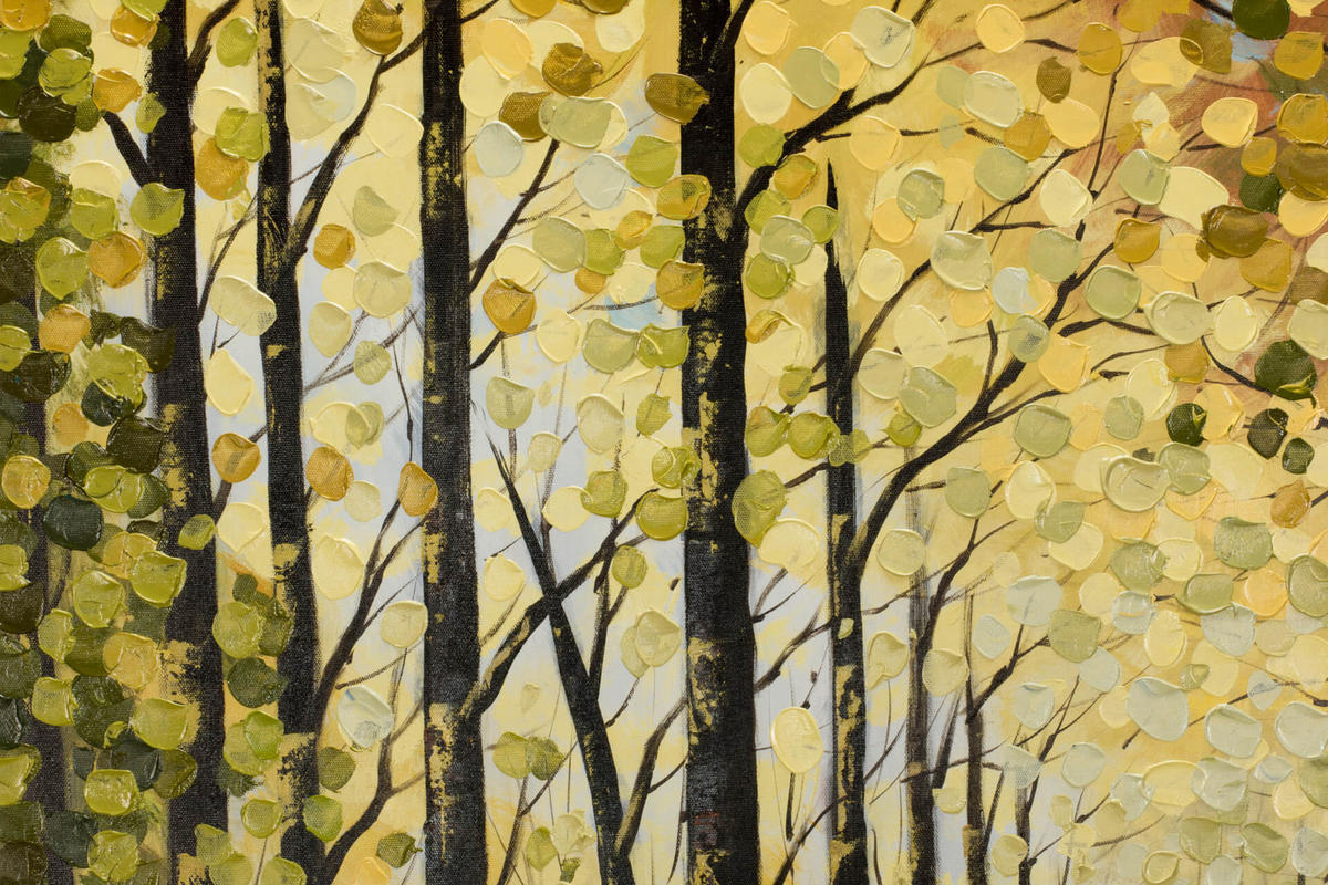 ACRYLBILD HANDGEMALT 80/80 cm - Braun/Grün, Holz/Textil (80/80cm) - KUNSTLOFT