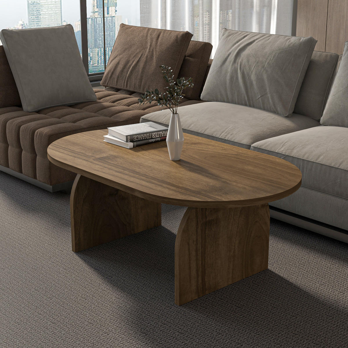 COUCHTISCH Mono Nussbaum - Braun, Holzwerkstoff (120/60/43cm) - Decorotika