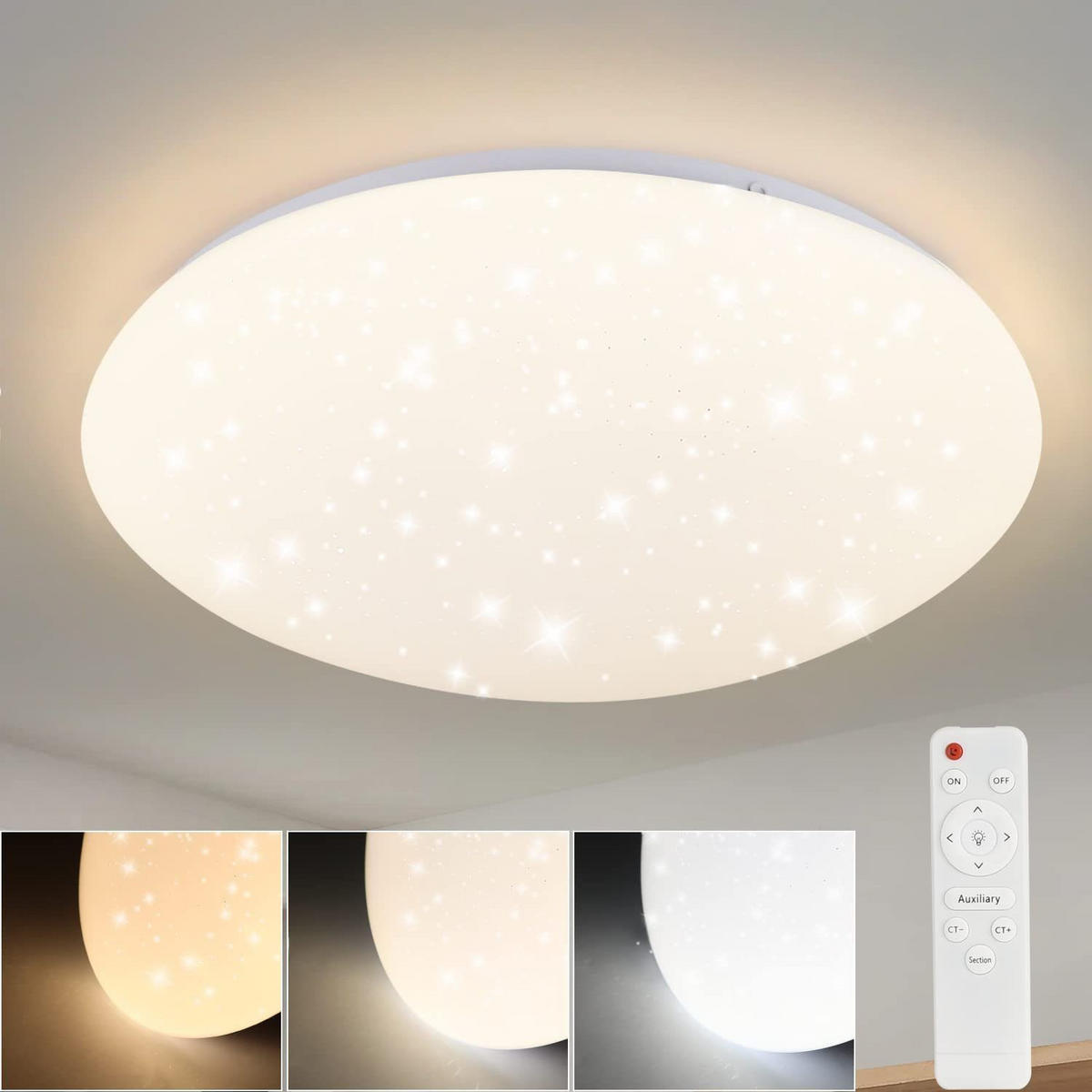 LED-DECKENLEUCHTE Stefan 29/29/8 cm - Weiß, Kunststoff (29/29/8cm) - Nettlife