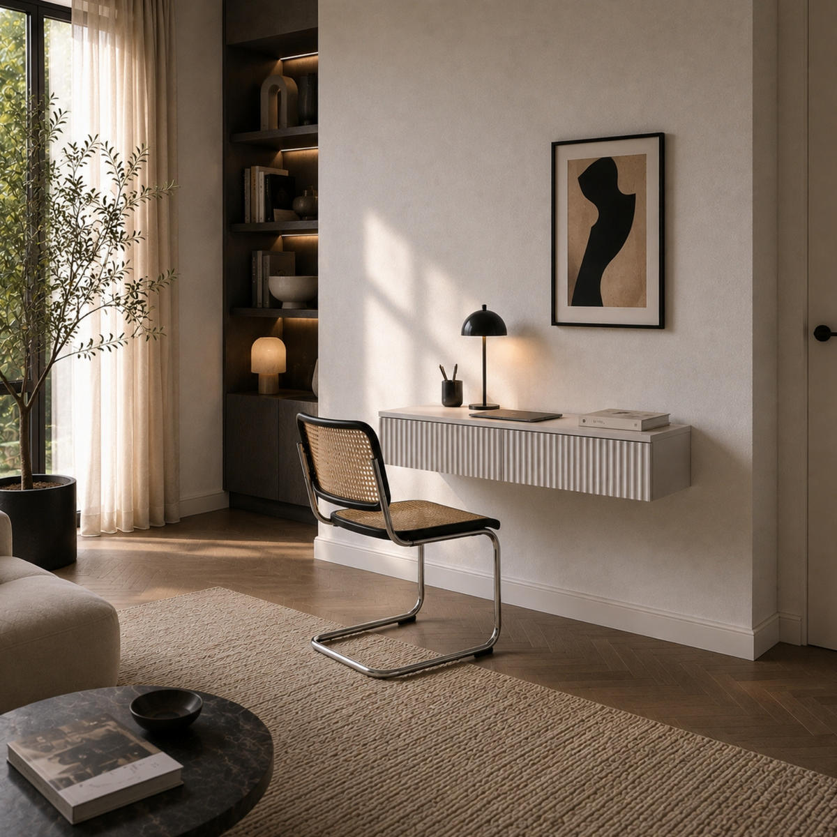 KONSOLE mit 2 Schubladen Beige 100/38/17 cm - Beige, Holzwerkstoff (100/38/17cm) - SCENA LIVING