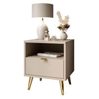 NACHTTISCH ALDO mit LED-Beleuchtung Kaschmir - Kaschmir, Holzwerkstoff (38/46/33cm) - Lookway