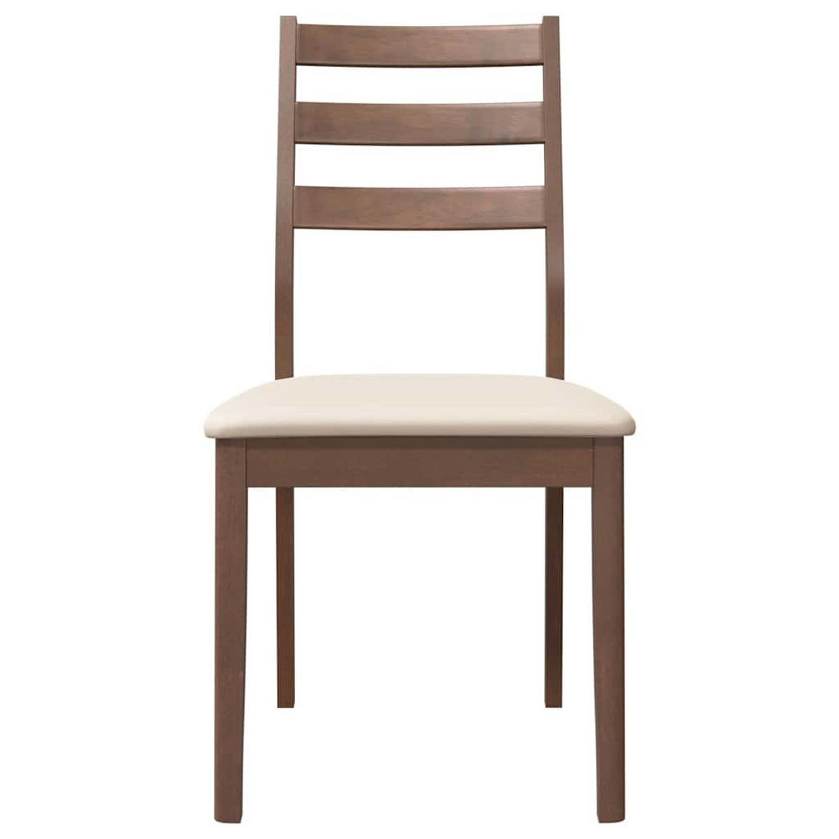 ESSZIMMERSTÜHLE mit Kissen 2 Stk. Braun Massivholz Gummibaum 48.5*49*90cm - Braun/Weiß, Holz (48.5/90/49cm) - ZMH