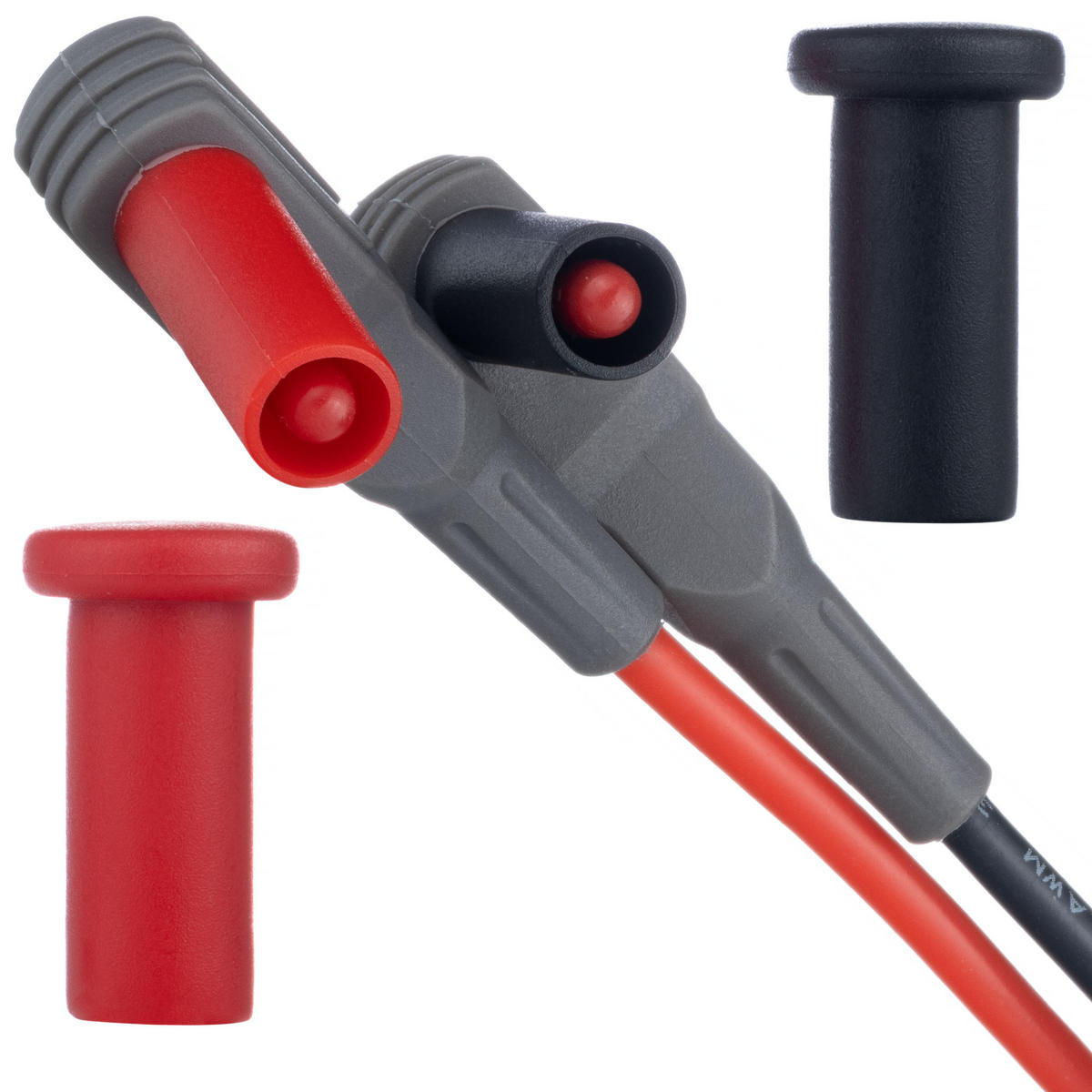 MESSLEITUNG Universal, 1000 V CAT III, 20 A, Nadelspitze 0,4 mm, Silikon, 103 cm, Bananenstecker - Multicolor, Kunststoff/Metall (10/10/10cm)